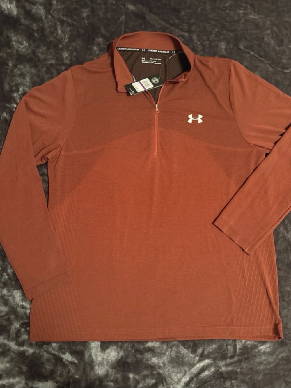 Under Armour Men's Rust Quarter-Zip Long Sleeve Performance Top